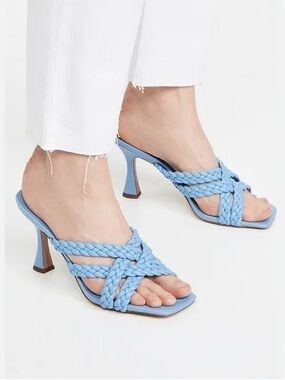 Sam Edelman Marjorie Blue Braided Leather Strappy Sandals